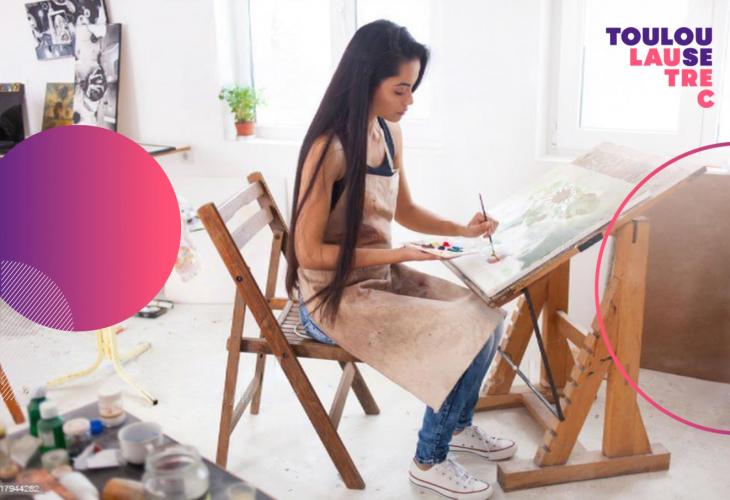 mujer pintar acuarela